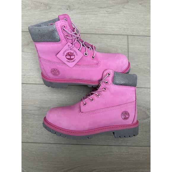 Timberland 6 inch premium boots pink waterproof women’s boots size 5 - Picture 1 of 7